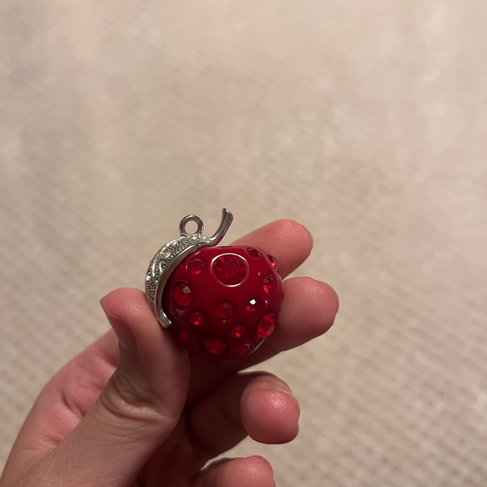 Chic Red Crystal Apple Charm